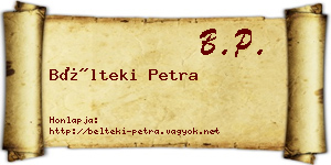 Bélteki Petra névjegykártya