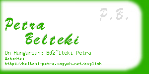 petra belteki business card